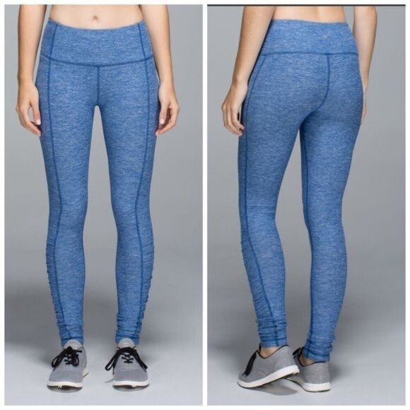 Lululemon Run: Turn Around TightHeathered Rugged Blue Size 6 - Picture 1 of 14
